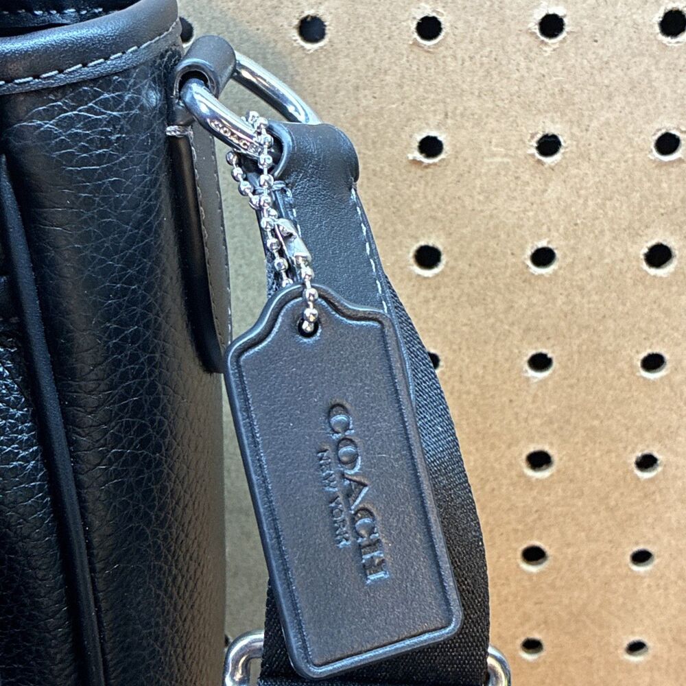 COACH Sprint Leather Messenger Bag Crossbody Bag Black F2444 CL952 - Picture 7 of 16